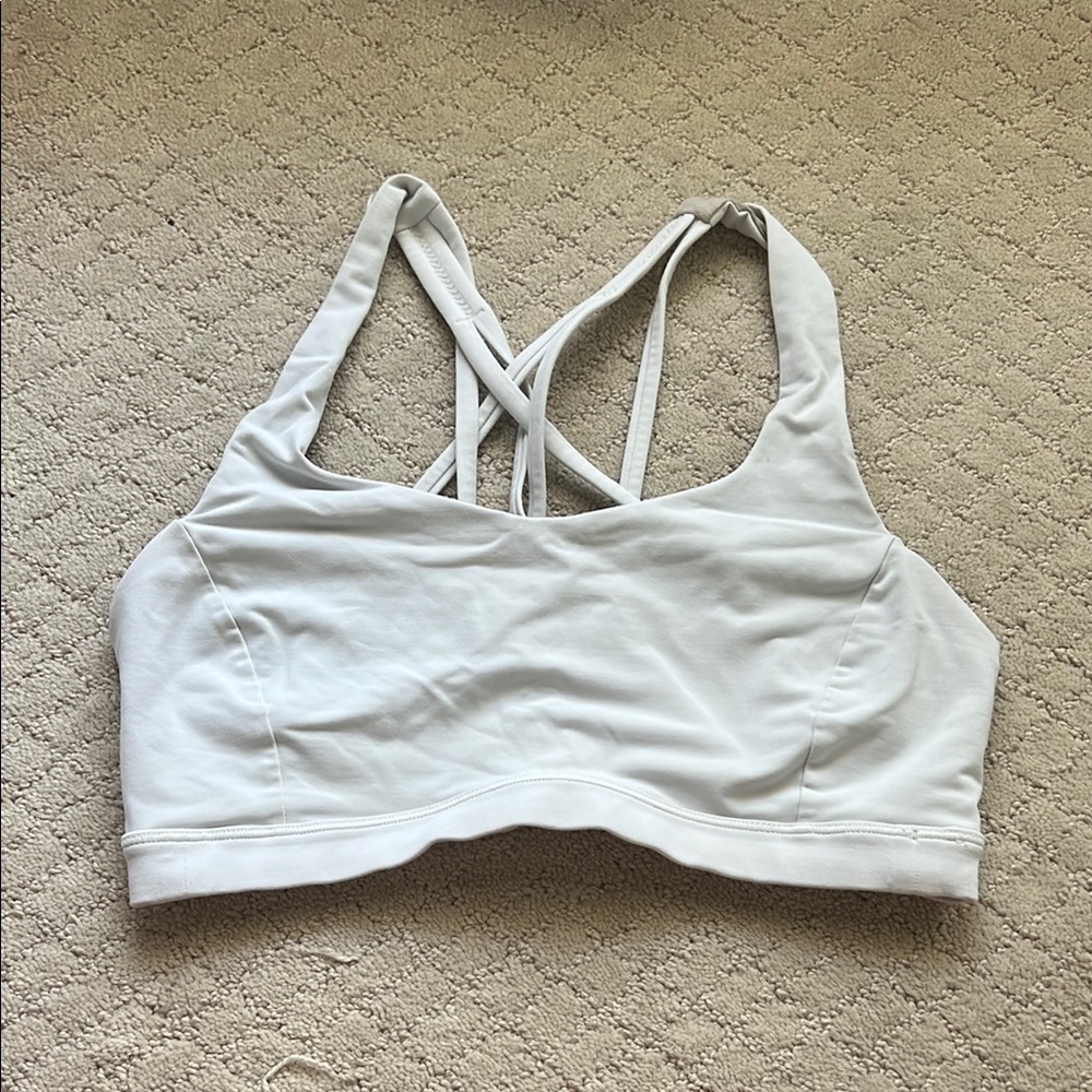 Lululemon White Criss-Cross Sports Bra